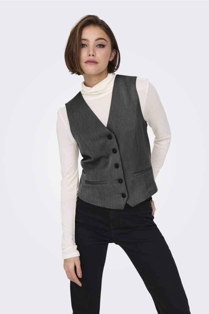 ONLIRIS-HATTIE WAISTCOAT TLR NOOS 15331287 DARK GREY MELANGE